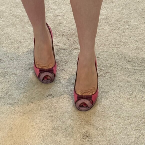 Marc Jacobs Pink and Purple Peep Toe Heels - Picture 6 of 8